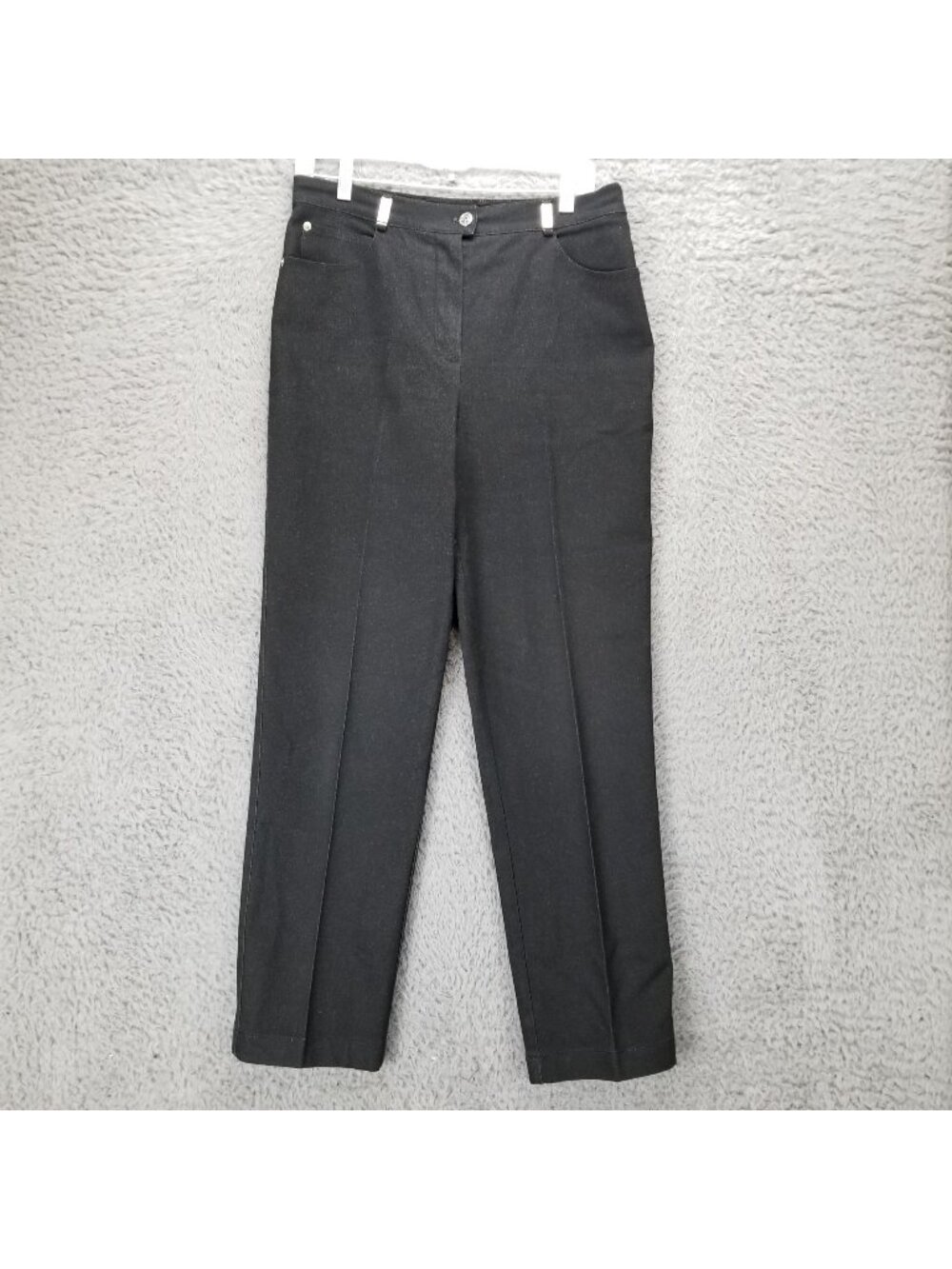 St. John Sport Pants Womens 8 Black Stretch High Rise Shaping Straight Leg